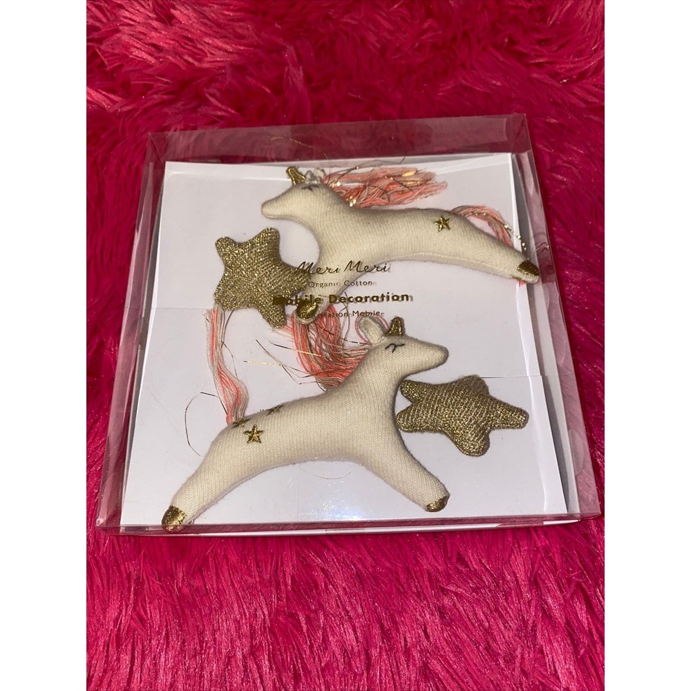 Meri Meri Organic Cotton Baby Hanging‎ Mobile Natural Unicorn Stars